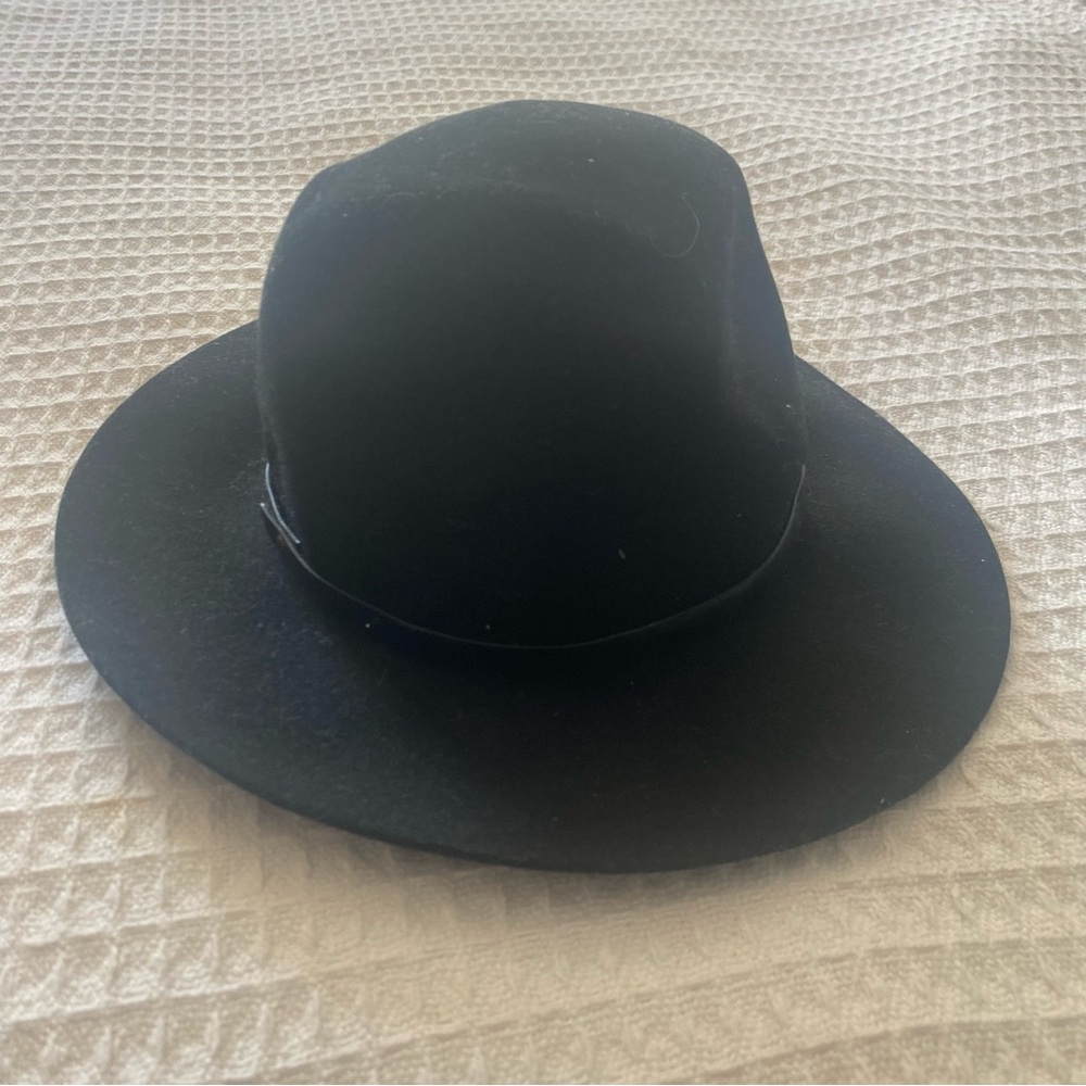 Banana Republic Factory Black Felt Wide-Brim Fedora Hat